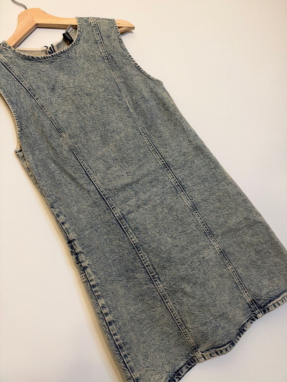 Divided Acid Wash Denim Shift Dress Size XS